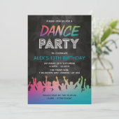 Dance Party Birthday Invitations Kaart (Staand voorkant)