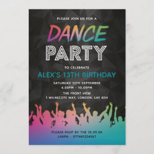 Dance Party Birthday Invitations Kaart