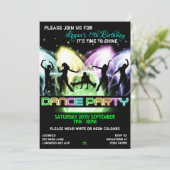 Dance Party Birthday Invitations Kaart (Staand voorkant)