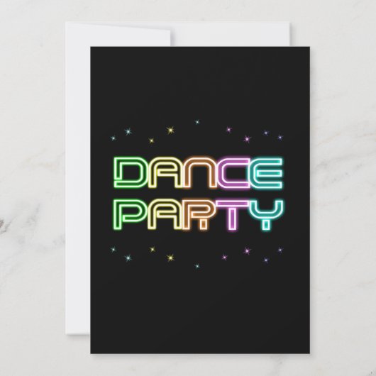 Dance Party Birthday Invitations Kaart (Achterkant)