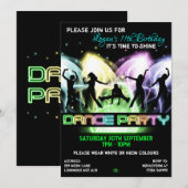 Dance Party Birthday Invitations Kaart (Voorkant / Achterkant)