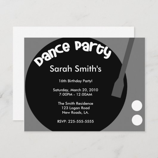 Dance Party Birthday Kaart (Voorkant / Achterkant)