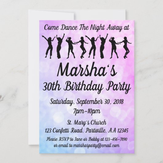 Dance Party Birthday Party Kaart (Voorkant)