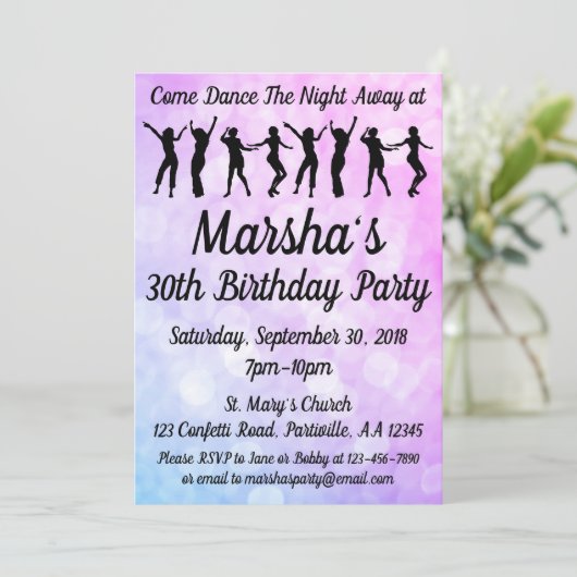 Dance Party Birthday Party Kaart (Staand voorkant)