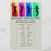 Dance party Birthday This or that Game (Voorkant)