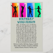 Dance party Birthday Word Search Game (Voorkant)