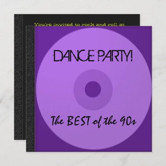 Dance Party CD nodigt uit Kaart (Voorkant / Achterkant)