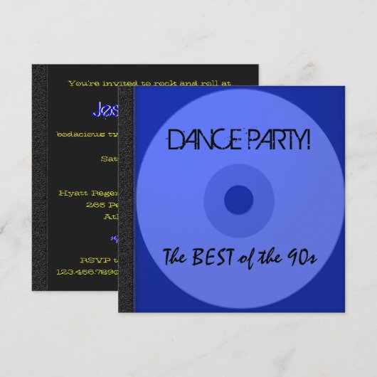 Dance Party CD nodigt uit Kaart (Voorkant / Achterkant)
