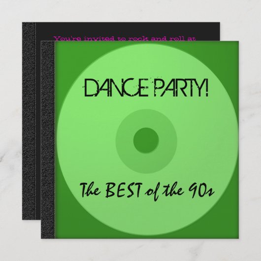 Dance Party CD nodigt uit Kaart (Voorkant / Achterkant)