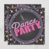 Dance Party Celebration Invitation Kaart (Voorkant / Achterkant)