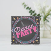 Dance Party Celebration Invitation Kaart (Staand voorkant)