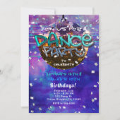 Dance Party Disco Ball Paarse Cool Verjaardag Kaart (Voorkant)