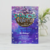 Dance Party Disco Ball Paarse Cool Verjaardag Kaart (Staand voorkant)