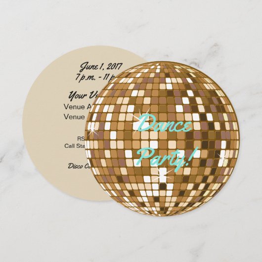 Dance Party Disco Ball Party uitnodigingen (Voorkant / Achterkant)