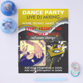 Dance Party DJ Platenspeler Flyer (Enkel)