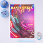 DANCE PARTY DRAAIKOLK AANPASBAAR ,TEKST. FLYER (Enkel)