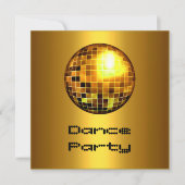 Dance Party Event Gold Mirrorball Kaart (Voorkant)