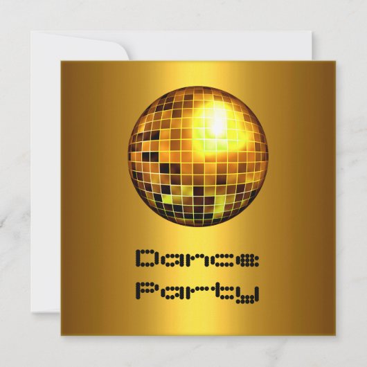 Dance Party Event Gold Mirrorball Kaart (Voorkant)