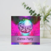 Dance Party Event Pink Paars Abstract Mirrorball Kaart (Staand voorkant)