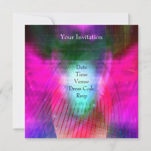 Dance Party Event Pink Paars Abstract Mirrorball Kaart (Achterkant)