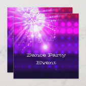 Dance Party Event Pink Paars Silver Mirrorball Kaart (Voorkant / Achterkant)