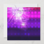 Dance Party Event Pink Paars Silver Mirrorball Kaart (Achterkant)
