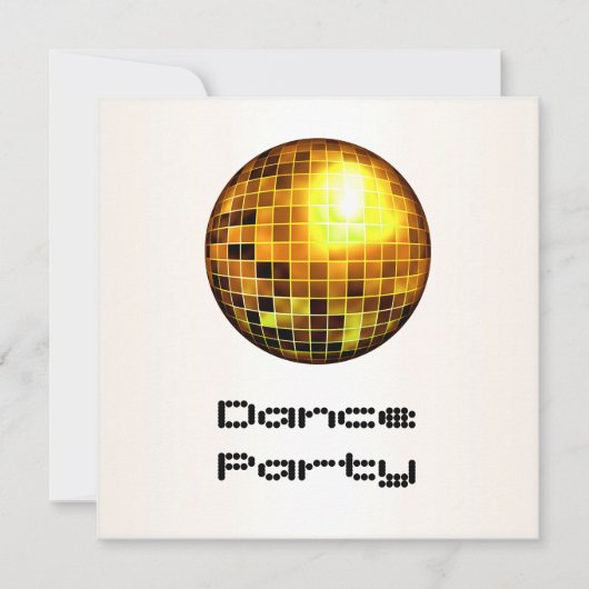 Dance Party Event White Gold Mirrorball Kaart (Voorkant)
