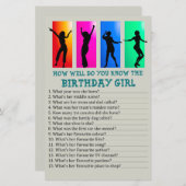 Dance party Hoe goed ken je het verjaardagsmeisje? (Voorkant / Achterkant)