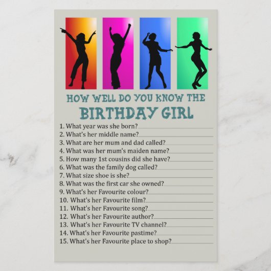 Dance party Hoe goed ken je het verjaardagsmeisje? (Voorkant)