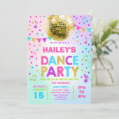 Dance Party Invitation Glow Disco Party nodigt uit Kaart (Staand voorkant)