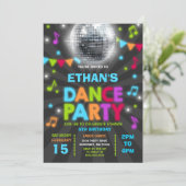 Dance Party Invitation Glow Disco Party nodigt uit Kaart (Staand voorkant)