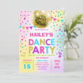 Dance Party Invitation Glow Disco Party Uitnodigen Kaart (Staand voorkant)