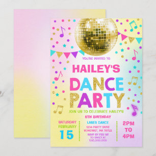 Dance Party Invitation Glow Disco Party Uitnodigen Kaart