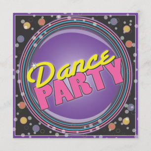 Dance Party. Neon Celebration Uitnodiging
