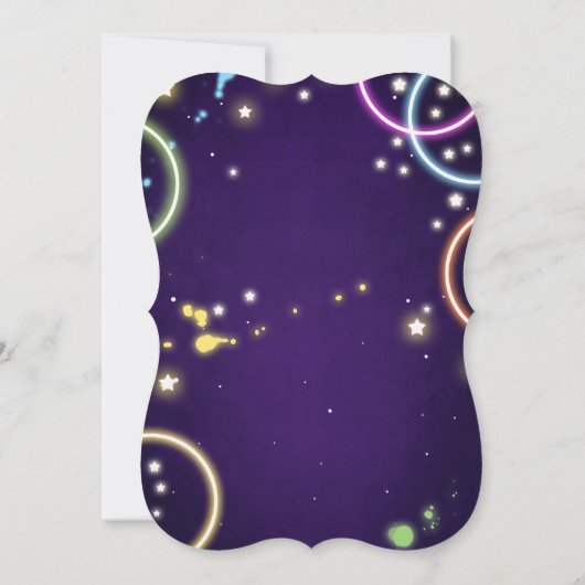 Dance Party Neon Glow Disco Birthday Uitnodiging (Achterkant)