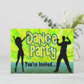 Dance Party, Neon Green/Black Kaart (Staand voorkant)