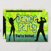 Dance Party, Neon Green/Black Kaart (Voorkant / Achterkant)