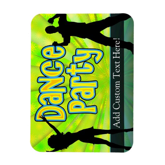 Dance Party, Neon Green/Black Magneet (Verticaal)
