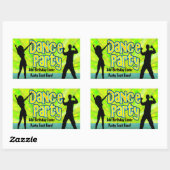 Dance Party, Neon Green/Black Rechthoekige Sticker (Vel)