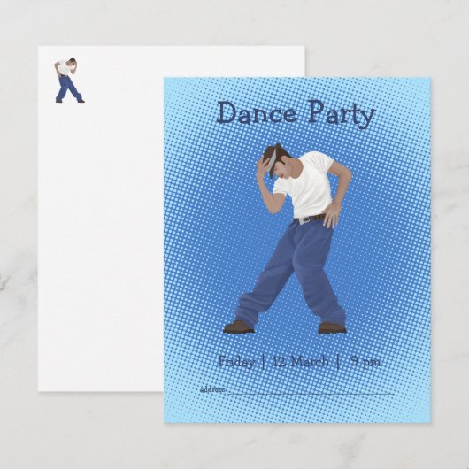 Dance Party Personalized Design Kaart (Voorkant / Achterkant)