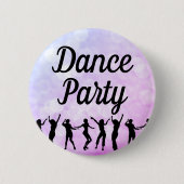 Dance Party Silhouette Dancers Ronde Button 5,7 Cm (Voorkant)
