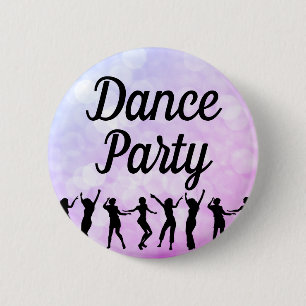 Dance Party Silhouette Dancers Ronde Button 5,7 Cm