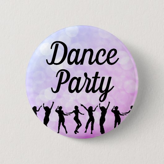Dance Party Silhouette Dancers Ronde Button 5,7 Cm (Voorkant)