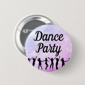 Dance Party Silhouette Dancers Ronde Button 5,7 Cm (Voorkant /achterkant)
