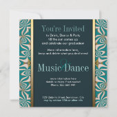 Dance Party Tijdsgraduatie Uitnodigingen (Achterkant)