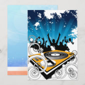 Dance party-uitnodigingskaart kaart (Voorkant / Achterkant)