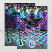 DANCE PARTY Verjaardag Musical Rock Star Uitnodigi Kaart (Voorkant / Achterkant)