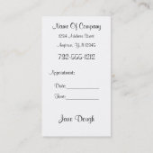 Dance Pilates Dance Appointcard Afsprakenkaartje (Achterkant)