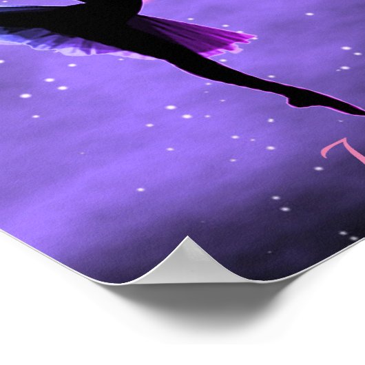 Dance Pink & Paars Galaxy Poster met naam (Hoek)