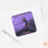 Dance Pink & Paars Vierkante Sticker (Envelop)